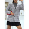Gilet gris à col revers et pression