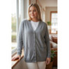 Gilet gris Cardigan Maille Douce - Col V