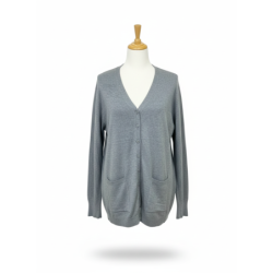 Gilet gris Cardigan Maille Douce - Col V