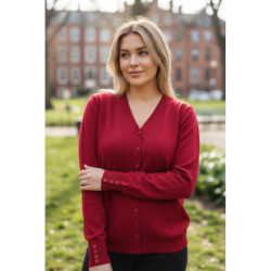 Gilet bordeaux Cardigan Maille Douce - Col V