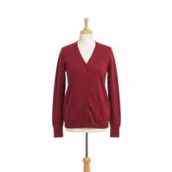 Gilet bordeaux Cardigan Maille Douce - Col V