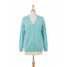 Gilet turquoise Cardigan Maille Douce - Col V