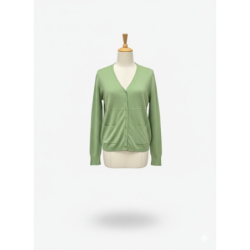 Gilet vert pomme Cardigan Maille Douce - Col V