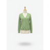 Gilet vert pomme Cardigan Maille Douce - Col V
