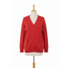 Gilet rouge Cardigan Maille Douce - Col V