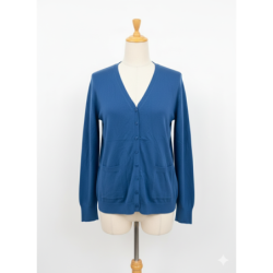 Gilet bleu roi Cardigan Maille Douce - Col V
