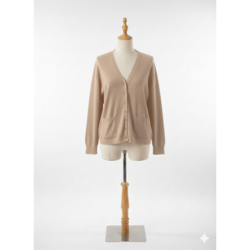 Gilet beige Cardigan Maille Douce - Col V