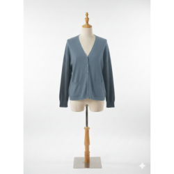 Gilet bleu Cardigan Maille Douce - Col V