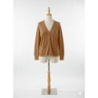 Gilet marron Cardigan Maille Douce - Col V