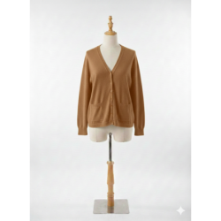 Gilet marron Cardigan Maille Douce - Col V