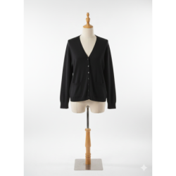 Gilet noir Cardigan Maille Douce - Col V