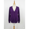 Gilet violet Cardigan Maille Douce - Col V