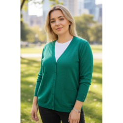 Gilet vert Cardigan Maille Douce - Col V
