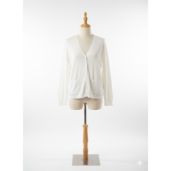 Gilet blanc Cardigan Maille Douce - Col V