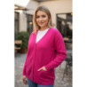 Gilet fuschia Cardigan Maille Douce - Col V