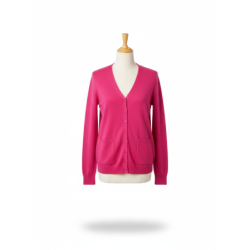 Gilet fuschia Cardigan Maille Douce - Col V