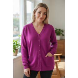 Gilet violine Cardigan Maille Douce - Col V