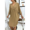 Robe classe camel à manches courtes