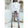 Blouse fluide blanche à manches longues