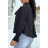 Blouse fluide noire à manches longues